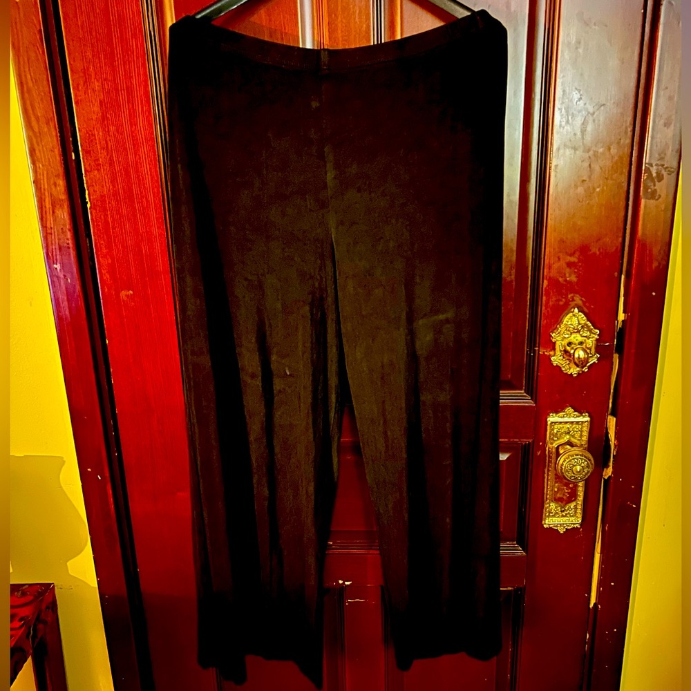CHICO'S TRAVELERS Size 3 xLarge) Black Pants Slinky Elastic Waist Stretchy